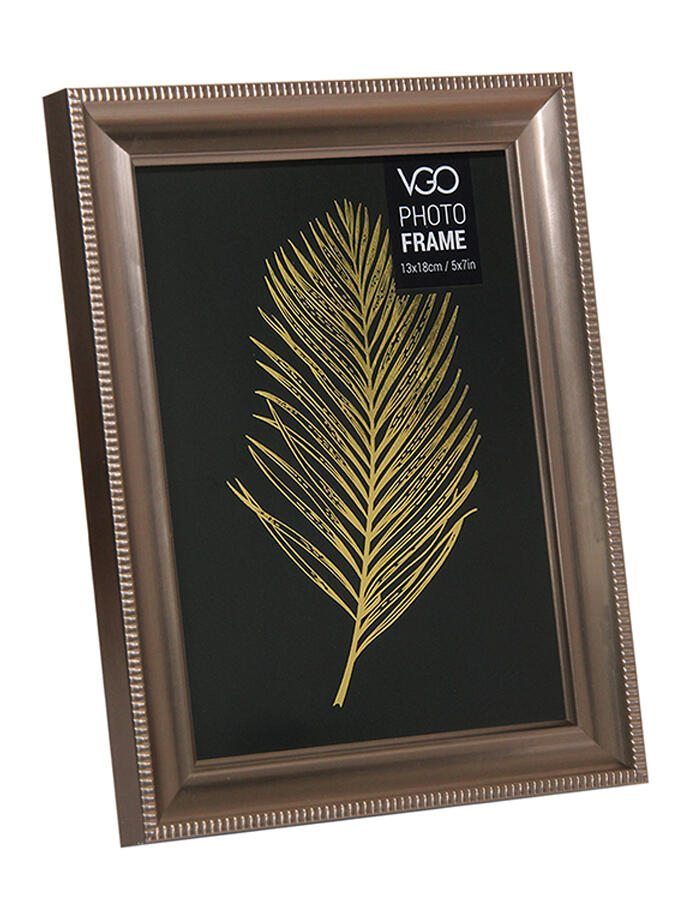 Vgo - Marco Plástico Metalizado Bronce 10X15 Cm