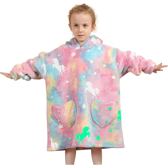 Manta Hoodie Fiosnow Infantil Glow In The Dark Caballo