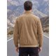 thumbnail image 3 of Chaqueta Bomber de Pana para Hombre INSPIRE CHIC con Forro y Cremallera Trucker Shacket Abrigo de Invierno M Marrón, 3 of 5