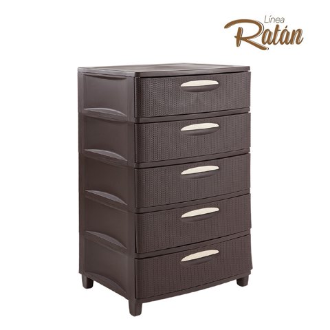 Muebles Zapallar - Cajonera Super Nova 5 Niveles Extra Resistentes Café