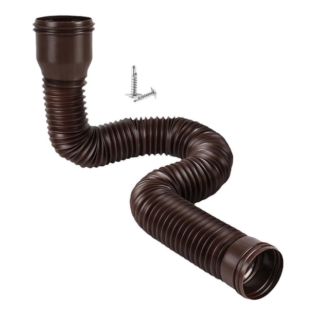 Extensión de bajante de canalón de lluvia para drenaje de , extensor de bajante de bajada de 47-150cm, Flexible para césped y patio al marrón