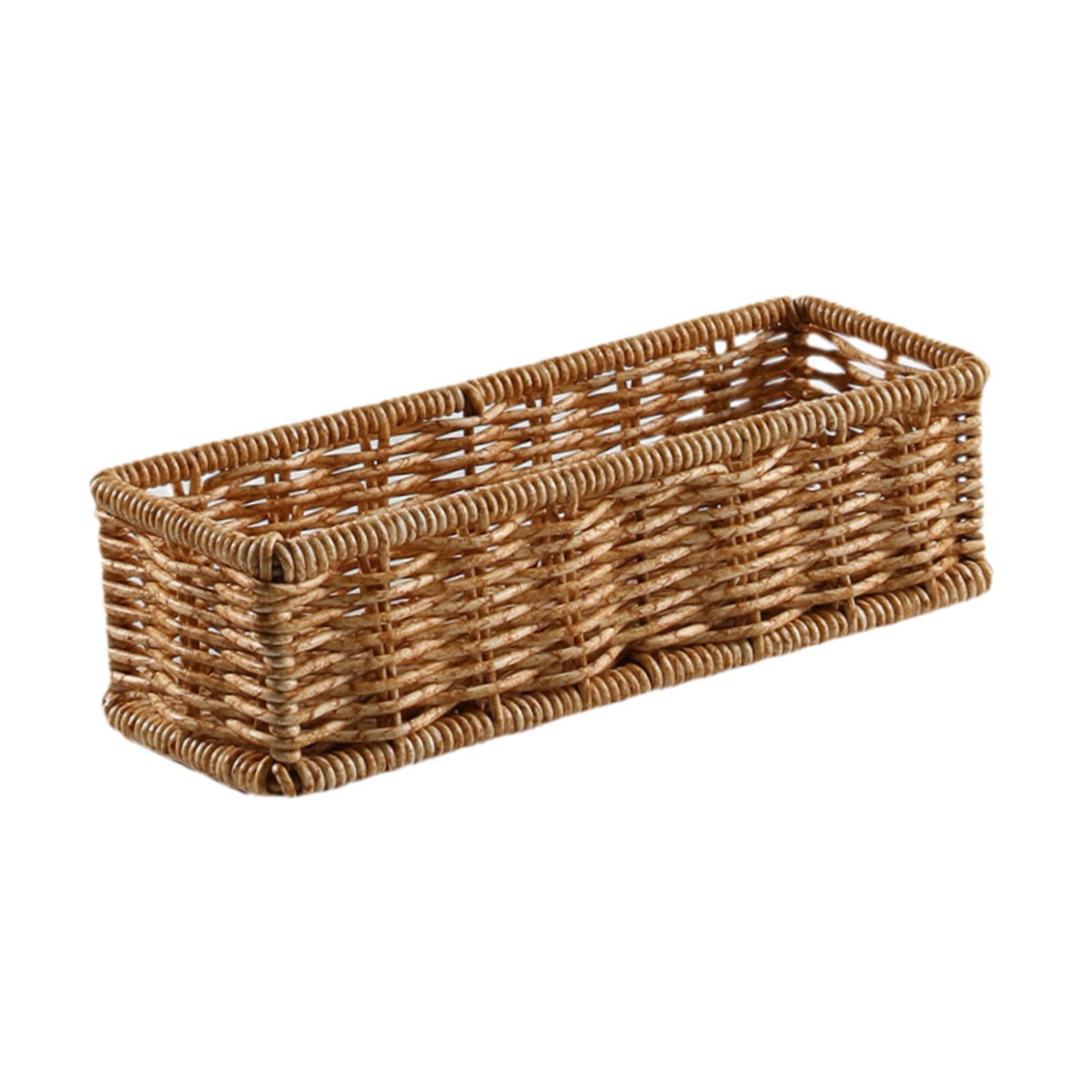 Magideal - Cesta De Almacenamiento De Ratán De Imitación Bandeja De Baño Bandeja De Perfume Organizador De Canasta De Canasta Tejida Decorativa Para El Baño De L S