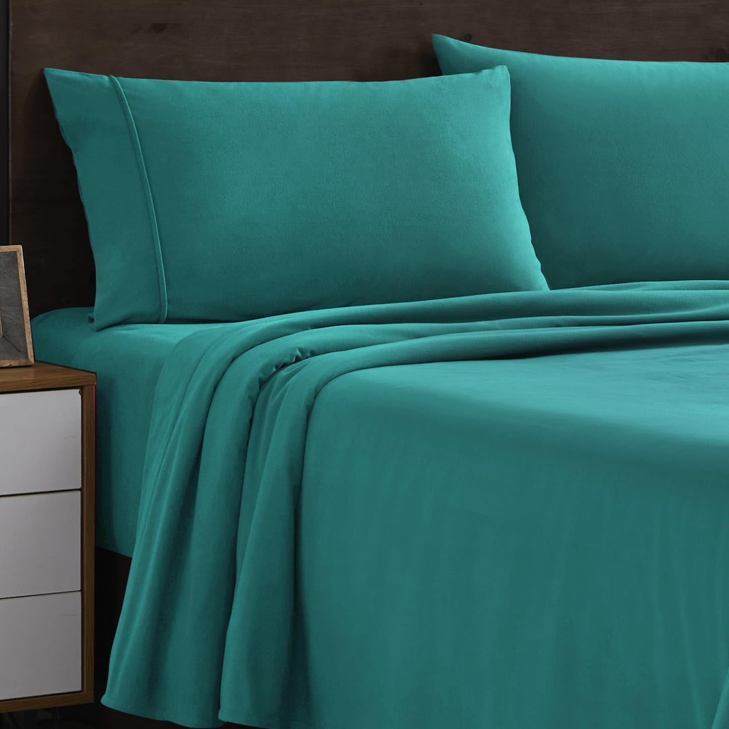 Sábanas De Franela Sweet Home Collection King Teal