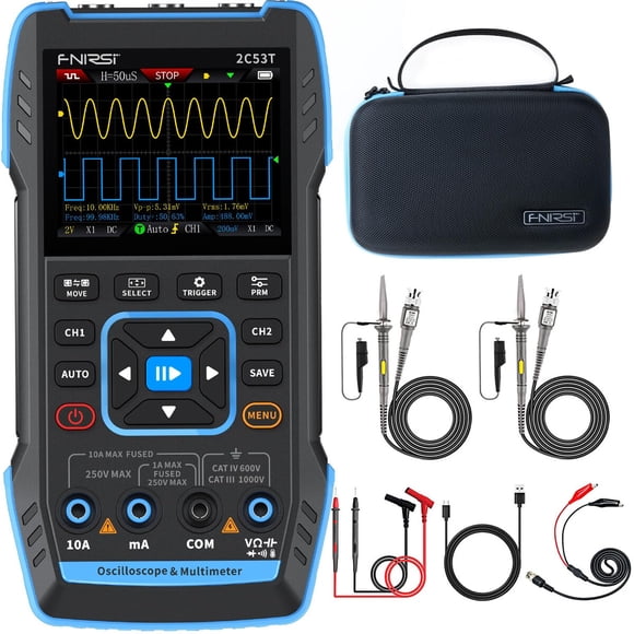 Osciloscopio Portátil FNIRSI 2C53T 50MHz 2 Canales Multímetro