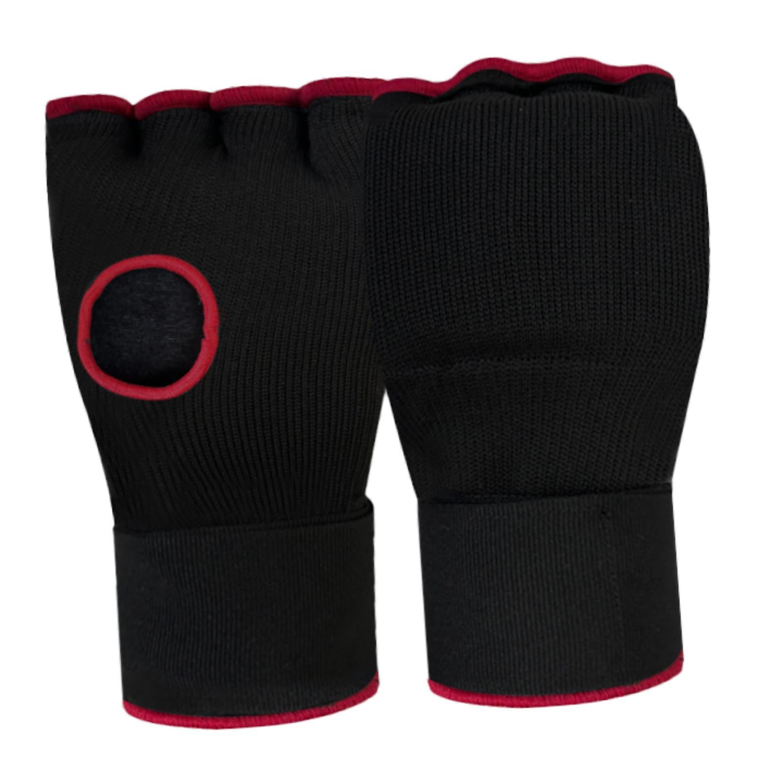 Magideal - Vendas De Gel Para Boxeo, Guantes Interiores, Protección Acolchada Para Manos Para Hombres Y Mujeres, Correas De Muñeca Rápidas Para Sanda, Ejercicio, Negro Y Rojo