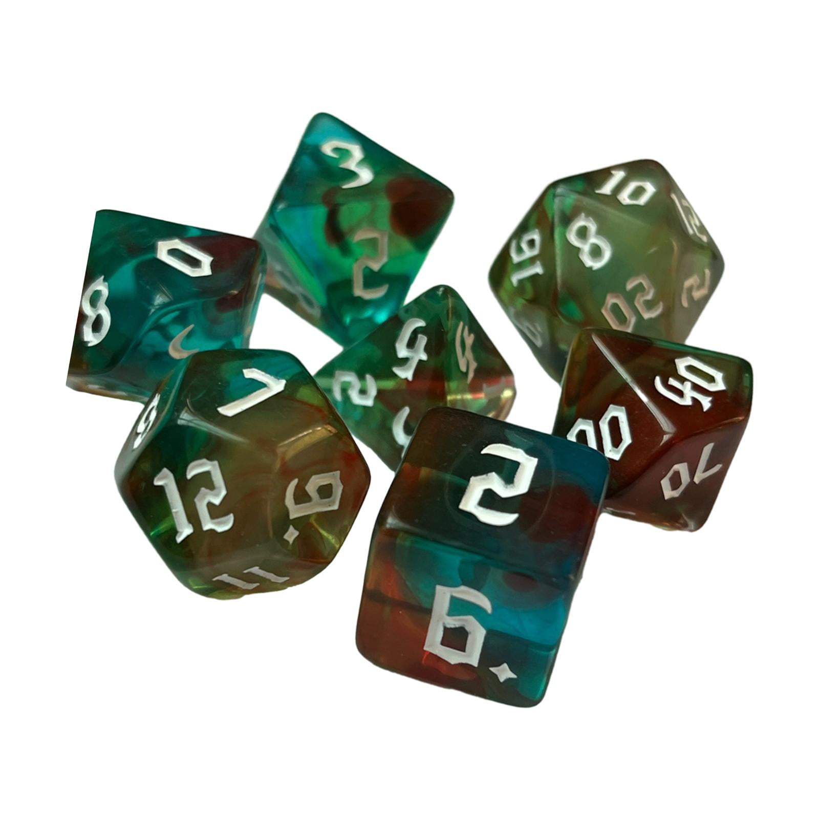SIQUK 7 Dés Polyédriques – D4 D6 D8 D10 D12 D20 D% – Violet Et Bleu – Pour DND, Donjons & Dragons, MTG