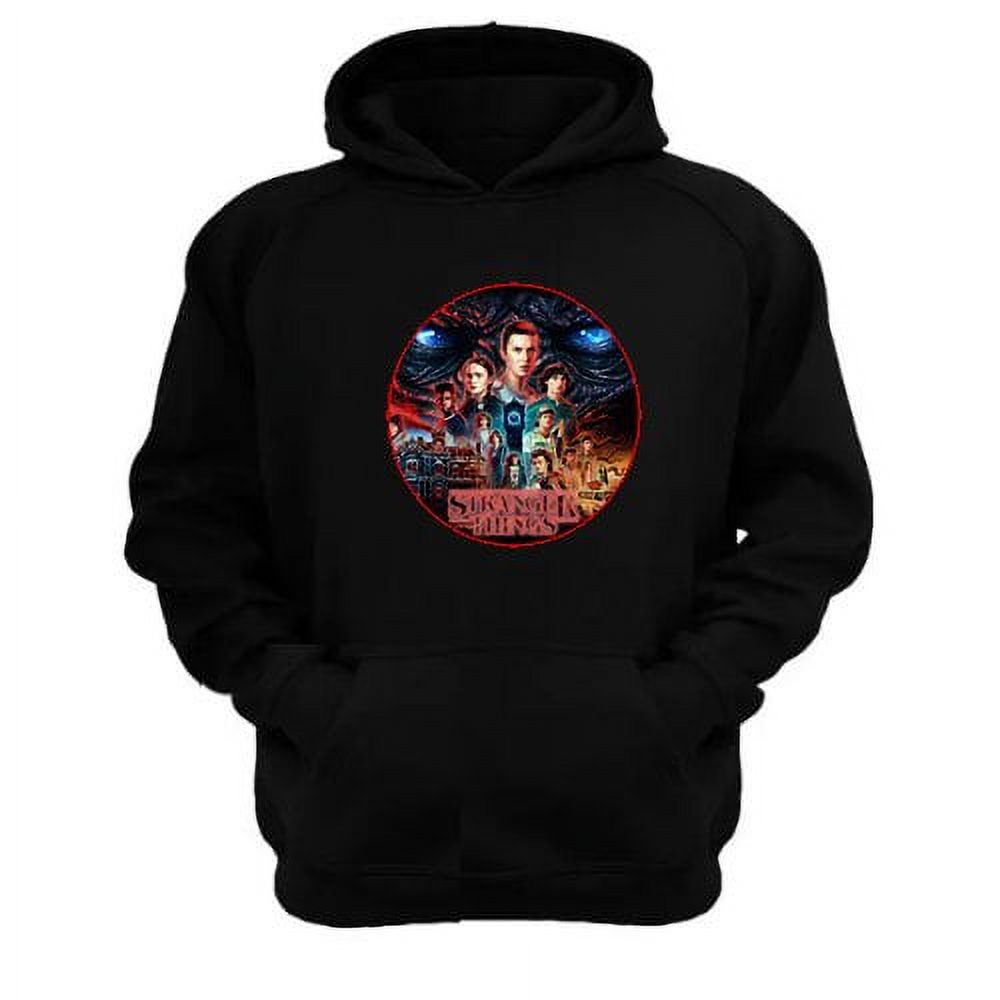 Genérico - Polerón Canguro Stranger Things Negro Talla S Unisex