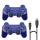 thumbnail image 1 of Controlador de juegos inalámbrico de 2 paquetes para PlayStation 3 con doble vibración y sensor de movimiento, control remoto recargable, 1 of 6