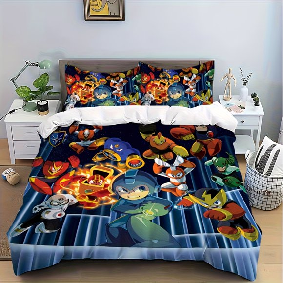 Cool Game R-ROCKMANS Cute HotPrinted Pattern Suitable Suitable for Home Bedrooms Guest Rooms