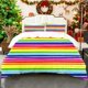 thumbnail image 1 of Set with Rainbow Stripe Pattern Printed Duvet Cover Set Themed Bedding Includes Duvet Cover and Pillowcase Set Soft and Comfortable Suitable for All Seasons Ide, 1 of 1