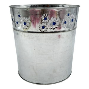 Fliperex - Balde Tipo Hielera Cubeta Cubitera Metalica Champaña Hielo Plateado