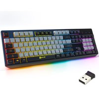 Teclado Inalámbrico Klim Chroma Rgb Retroiluminado Gaming Black