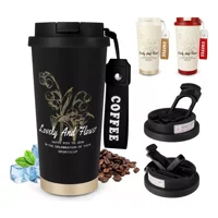 Max - Termo Para Cafe Mug Vaso Termico 530Ml Sellable Inoxidable Negro