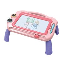 Magideal - Tablero De Dibujo Juguete Educativo Piernas Extraíbles Montessori Escritura Dibujo Borrable Repetido Tablero De Para Cumpleaño Rosa