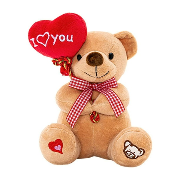 Muñeco de oso de peluche para niños, regalo de cumpleaños, regalos del Día de San Valentín para novio, juguetes de peluche suaves, adornos de regalo , beige