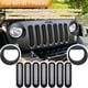 thumbnail image 2 of Insertos de malla para parrilla delantera y cubiertas de faros E-cowlboy para Jeep JK, 2 of 9
