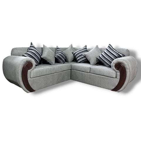 Muebles Duna - Seccional 5 Cuerpos Hamburgo Chenille Gris Medio