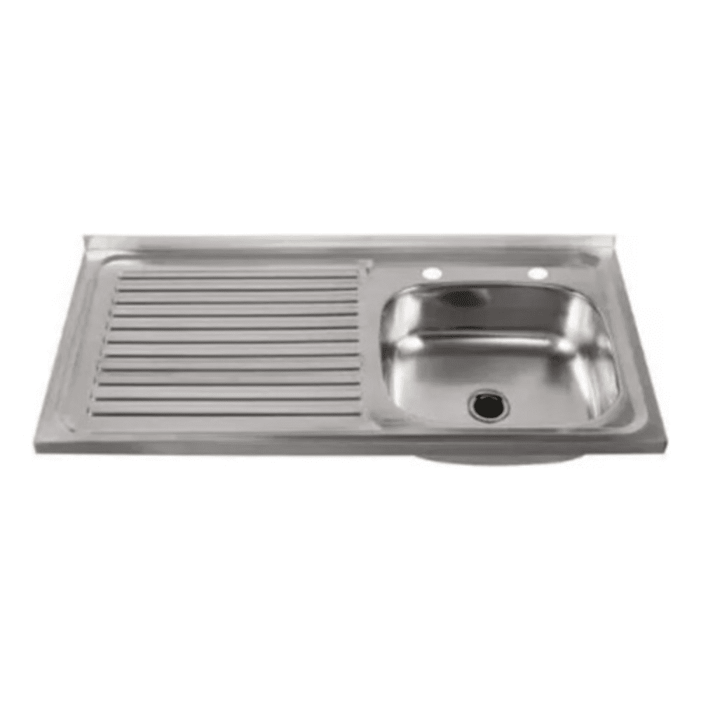 Genérico - Lavaplato Ac Inox 100mm 1 Cubet Sec Izq 2 Perf