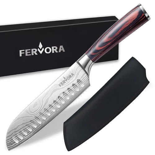 Cuchillo Santoku 18 Cm Fervora Profesional Acero 3cr13 Japon Gris