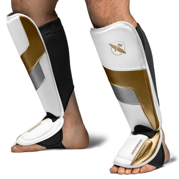 Protector de espinilla Hayabusa T3 Full-Back X-Large Blanco/Dorado