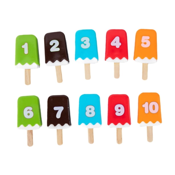 Juguetes de paletas de hielo con números, paletas de aperitivos de matemáticas para niños, aprendizaje Montessori para niños a partir de 3 años en el