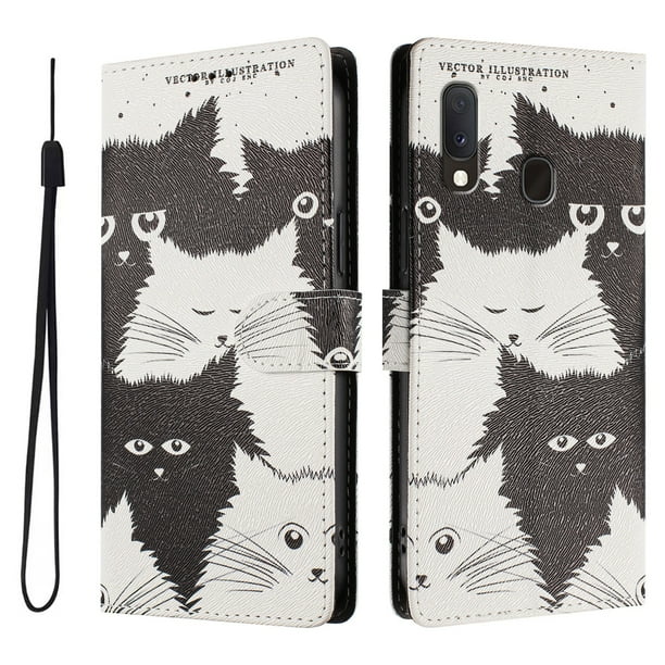 FOXDOCK Funda Tipo Cartera para Samsung Galaxy A10E/A20E con Soporte y Correa – Diseño de Patrones Lindos