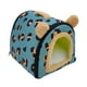 thumbnail image 5 of Casa Para Mascotas Plegable Camas Para Perros Convertibles Para Perros Pequeños Con Cojín Lavable Azul 26x26x26cm, 5 of 5