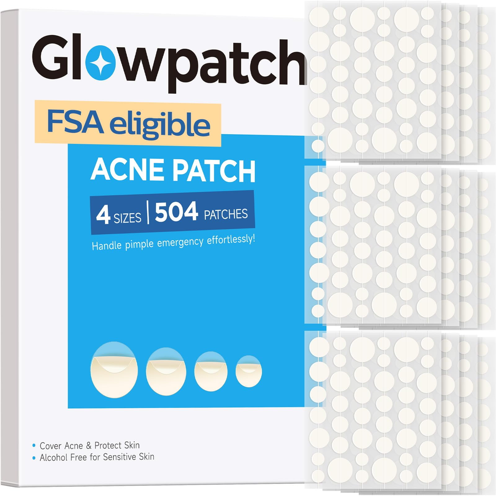 Hidrocoloide Facial Pimple Patches Glowpatch 504 Unidades