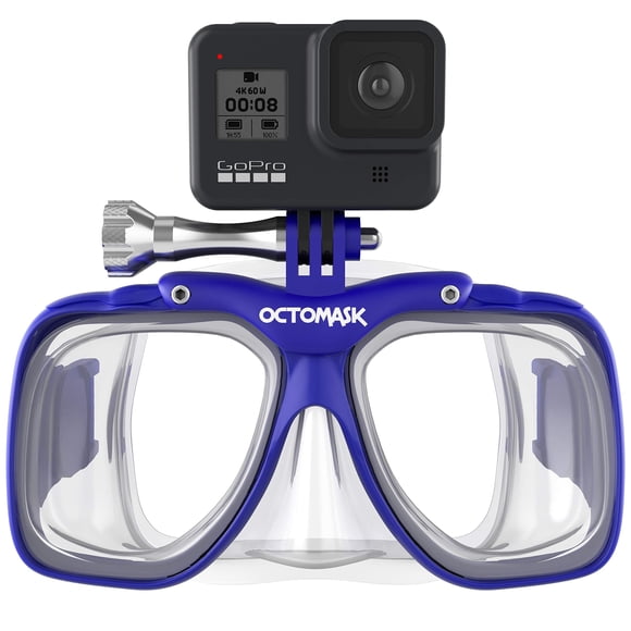 Máscara de buceo OCTOMASK con soporte para GoPro – Azul