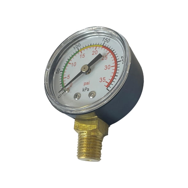 Manómetro de doble escala, manómetro de filtro de acuario, manómetro de filtro de arena ligero para piscina con escala doble para spas, jacuzzis, acce