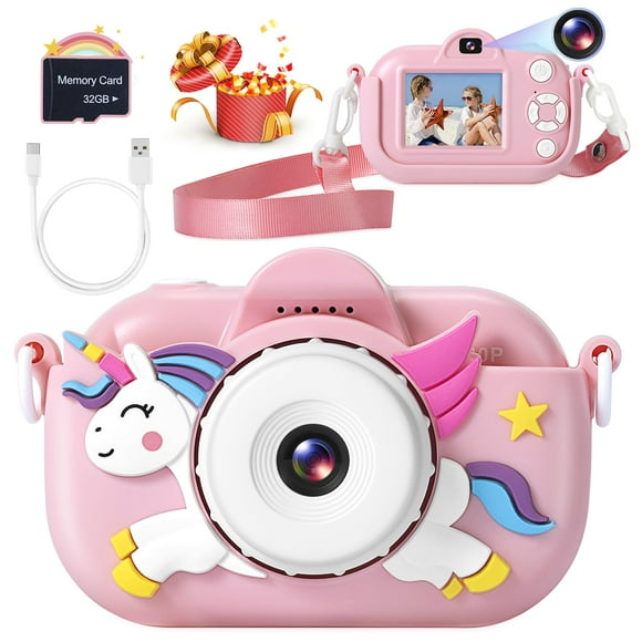 Cámara digital YEEHAO de 32 MP para niños de 3 a 9 años, color rosa, con 32 GB