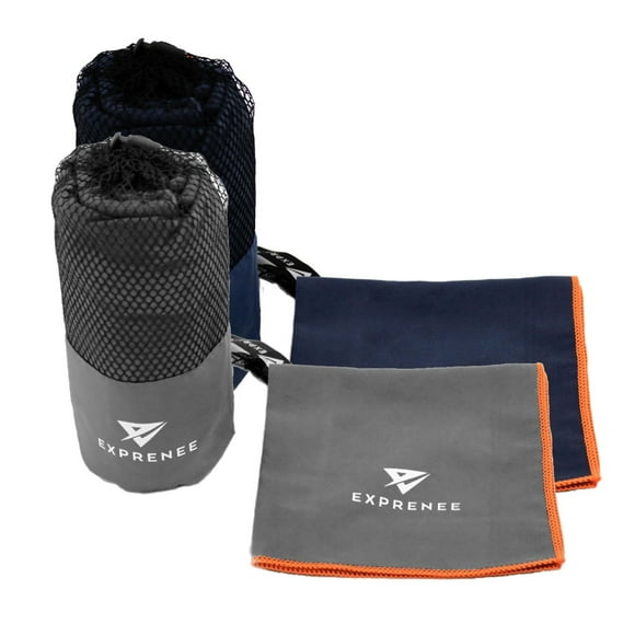 Set 3 Toalla Microfibra Natacion Viaje Pack 2 Gris Indigo