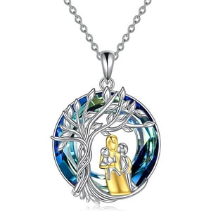 Vousez - Collar Mamá Dos Hijos Cristal Plata 925