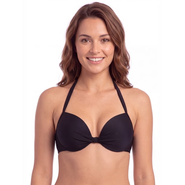 Bikini estilo sostén básico con push up negro Talla M