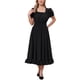 thumbnail image 2 of INSPIRAR CHIC Vestido Victoriano para Mujeres Traje Renacentista Vestido Midi con Cintura Fruncida y Volantes S Negro, 2 of 6