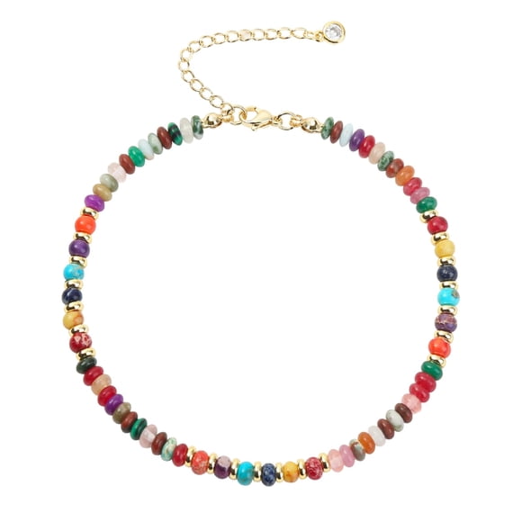 Pulsera Tobillera Wremily de Piedras Naturales con Cuentas, Impermeable y Ajustable