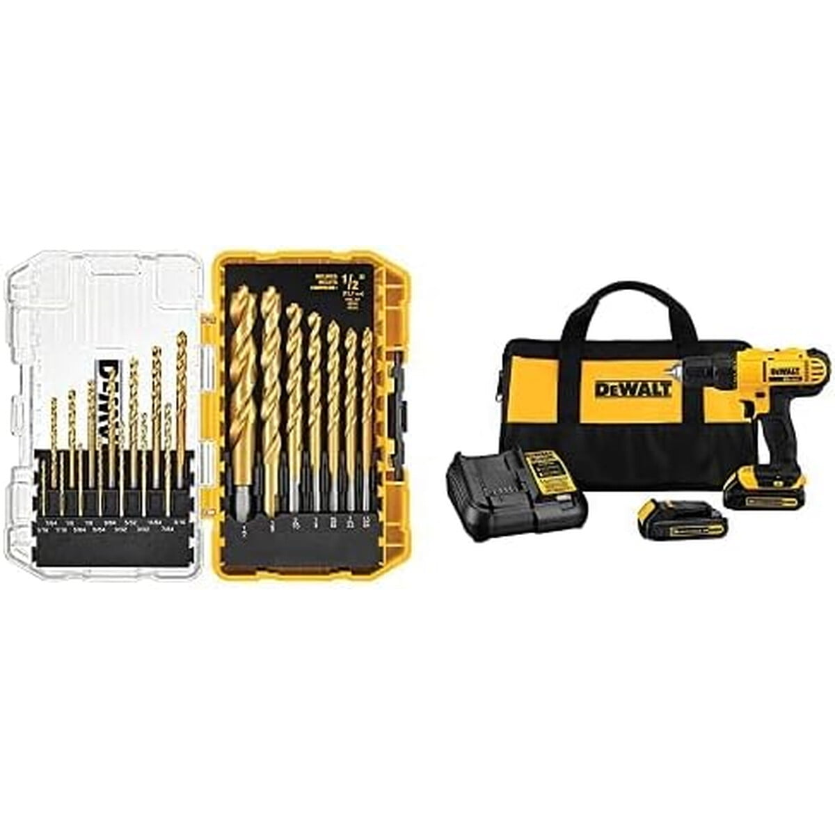 Taladro Atornillador Inalambrico Dewalt 20v Dcd771c2 Kit 21 Brocas