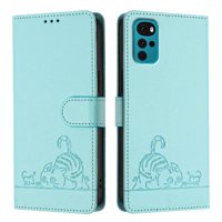 Funda Tipo Cartera Foxdock Para Motorola Moto E32S/E32 4G/E22S 4G Con Soporte, Ranuras, Rfid, Diseño De Gato