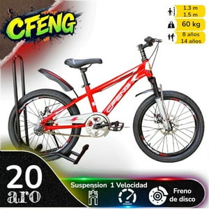 Vipnetwork - Bicicleta Aro 20 Cfeng Con Freno Disco Rojo Gris