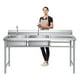 thumbnail image 2 of Lavafondos Doble Acero Inox. 175x60x90 cm. Secador derecho, 2 of 12