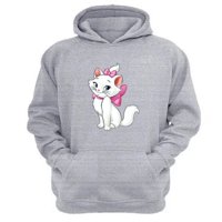 Genérico - Polerón Canguro Gatos Aristócratas Gris Claro Talla Xs Unisex