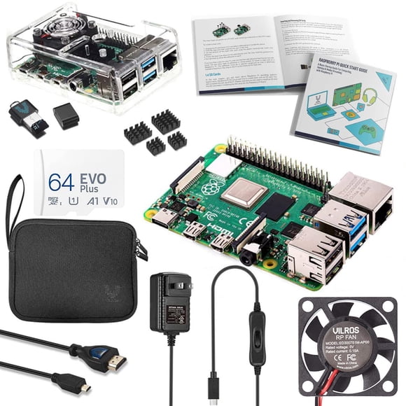 Kit de inicio Vilros Raspberry Pi 4 de 4 GB con microSD de 64 GB