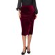 thumbnail image 1 of Falda de Terciopelo con Fruncido de Cintura Alta para Mujer INSPIRE CHIC, Formal, de Noche, Cóctel, Midi, Lápiz, L Burdeos, 1 of 6