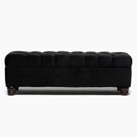 Barra Design - Banqueta Capitone Felpa Negro