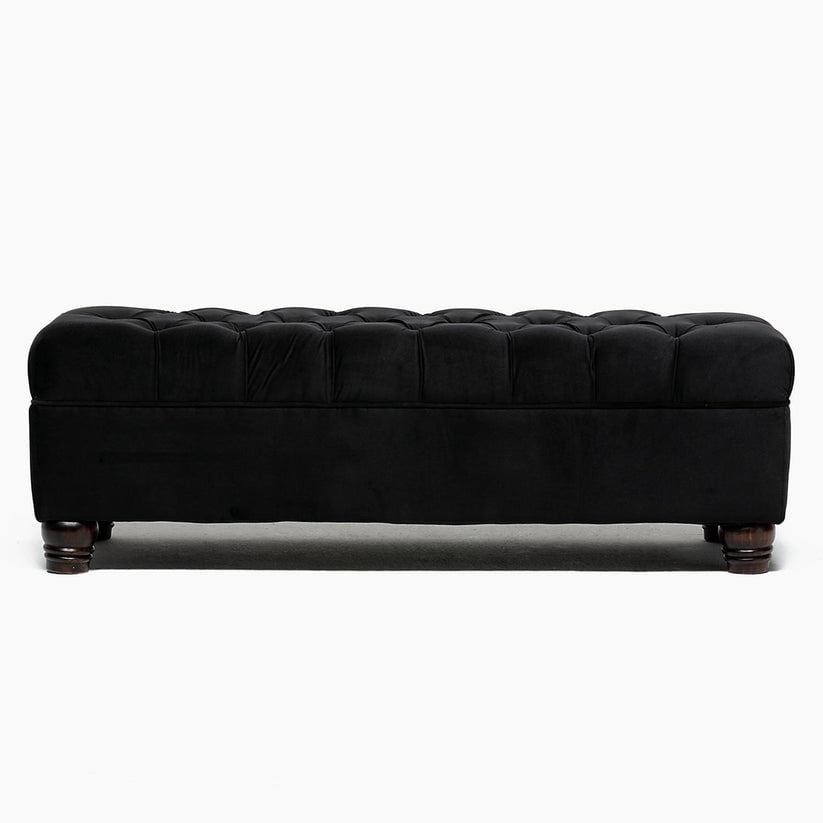 Barra Design - Banqueta Capitone Felpa Negro