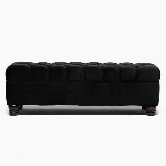 Banqueta Capitone Felpa Negro