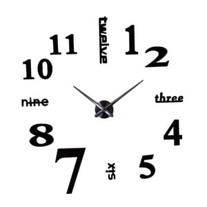 Genérico - Reloj De Pared Diy Reloj Digital Pegatina Acrílico Calcomanía Para Decoración Del Hogar Oficina Grande Negro