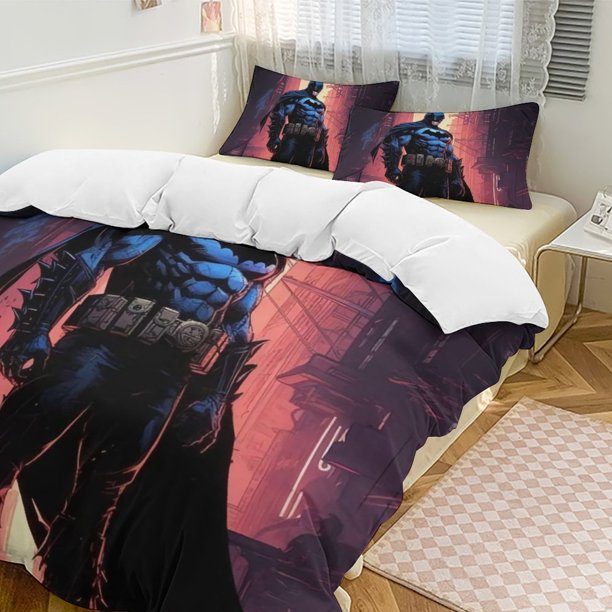 The Dark KnightCartoon Collection 3-Piece Comforter Set, Personalized Bedding Decor for Kids And Teens Bed Sheets