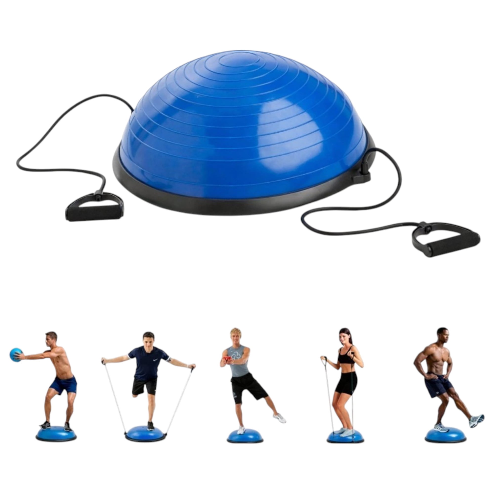 Pwrfitness - Bosu Ball Con Bandas De Resistencia Para Entrenamiento Funcional