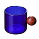 thumbnail image 4 of Taza De Vidrio Resistente Al Calor Licor Vidrio Jugo Café Té Taza Café Azul, 4 of 5